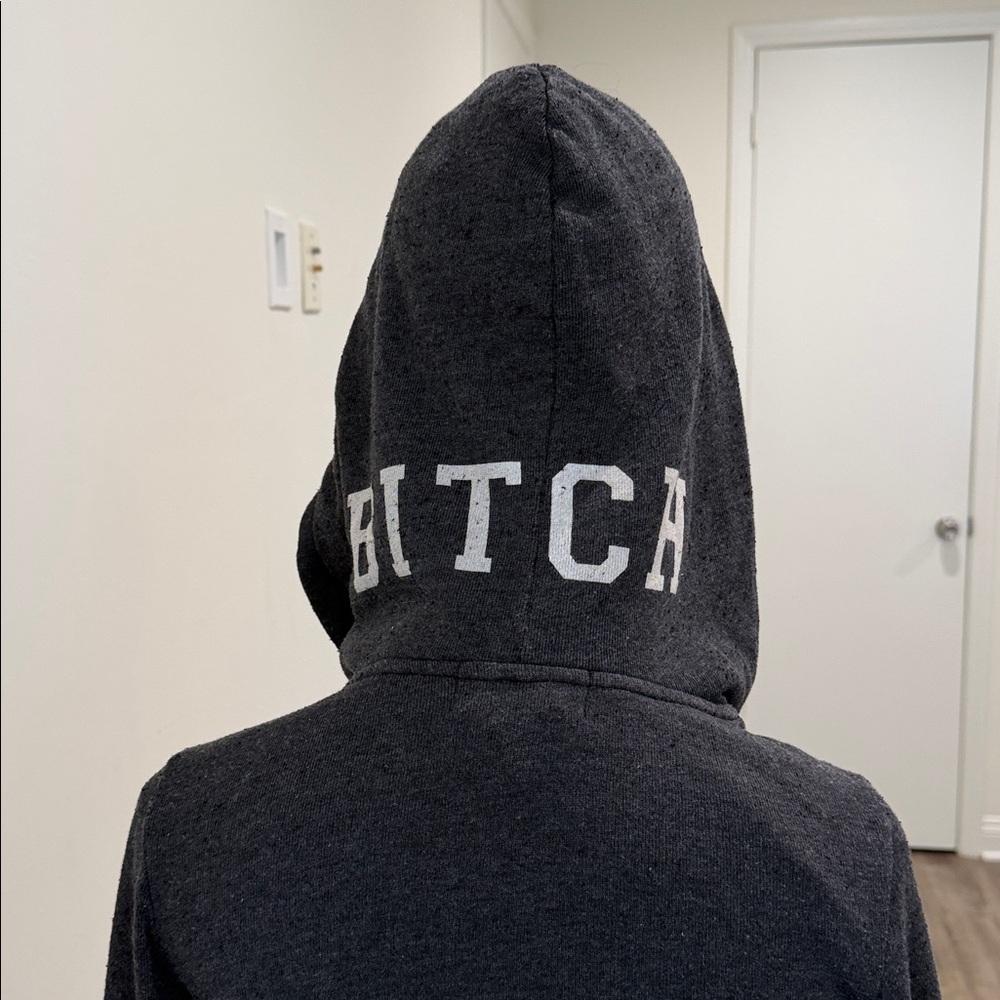 WILDFOX charcoal grey zip hoodie - Picture 10 of 16